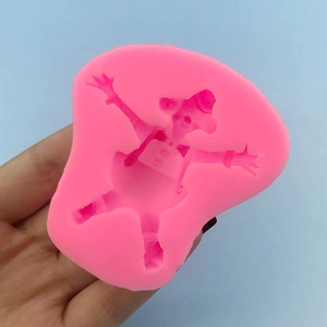 Pink silicone clown mold for DIY chocolate fondant cake decoration and baking crafts