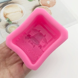 Pink 3D cartoon calf silicone mold for handmade soap and chocolate cake decoration