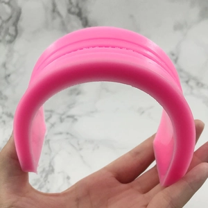 Flexible pink silicone zipper border mold for fondant cake and chocolate decorating