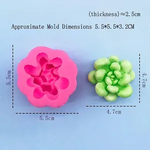 3D succulent silicone mold for DIY chocolate desserts and handmade candles 5.5cm size