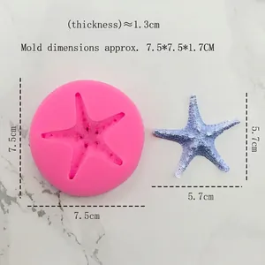 Pink starfish silicone mold for ocean-themed DIY cakes, chocolates and fondant crafts