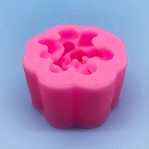 3D succulent silicone mold in pink featuring Chinese Fu character for cake and candle DIY