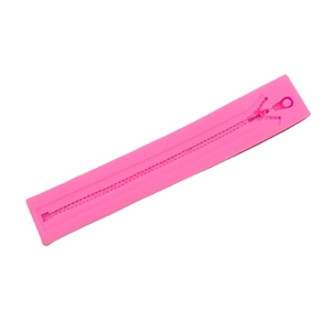 Pink silicone zipper mold for DIY fondant cake border decoration and baking crafts