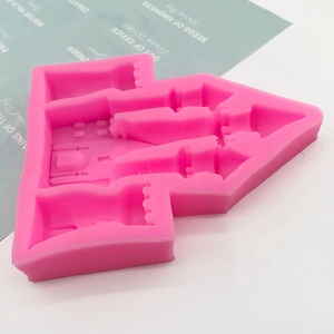 Pink silicone castle mold for detailed fondant cake decorating and DIY baking projects