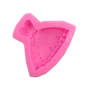 Pink silicone wedding dress mold for cake fondant and DIY handmade chocolate accessories