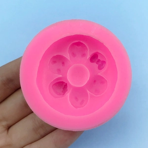 Pink silicone mold for DIY strawberry donut cookies and chocolate with bow characters