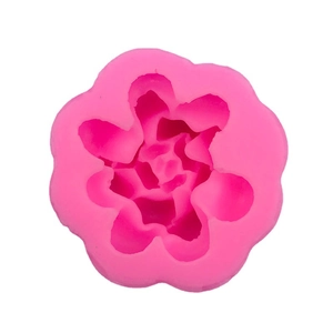 3D succulent silicone mold pink flower shape for chocolate DIY scented candle making