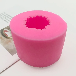 Pink cylindrical silicone wool ball mold for DIY handmade soap and scented candles