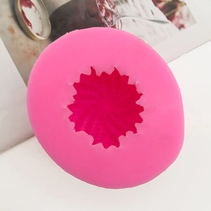 Macro shot of rose red silicone yarn ball mold for DIY handmade soap and candles
