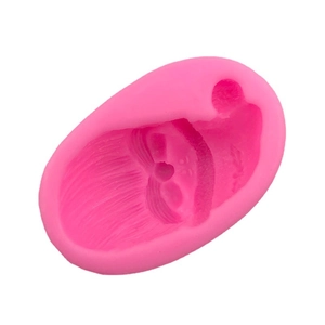 Pink silicone Santa Claus mold for Christmas fondant, chocolate, and candle DIY crafts