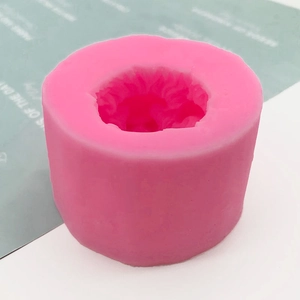 Pink cylindrical silicone mold for poodle mousse cake and lion dog shaped pudding