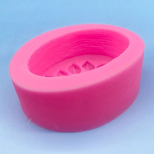3D leaf and tree stump silicone mold in pink for soap, chocolate and cake decoration