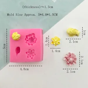 3D lotus and goldfish silicone mold for fondant chocolate and resin craft decoration