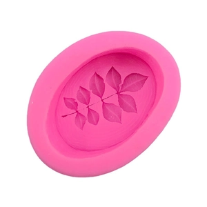 Pink 3D leaf pattern silicone mold for chocolate, fondant and soap DIY cake decorating