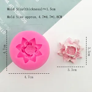 Stampo in silicone a loto 3D rosa per torte in fondant e aromaterapia art