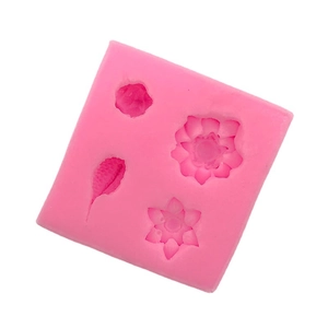 3D lotus flower and leaf silicone mold for chocolate, fondant, and aromatherapy crafts