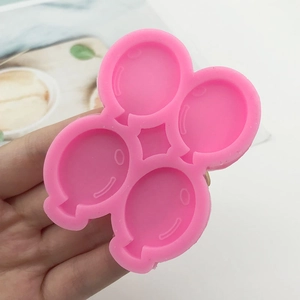 Pink food-grade silicone balloon mold for DIY cake decoration and chocolate baking