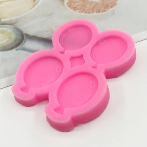 Pink food-grade silicone balloon mold for chocolate and cake decorating tools
