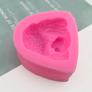 Rosa Silikonform für Hundemousse-Kuchen und Schokolade mit detaillierter realistischer Textur