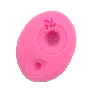 Pink silicone 3D bow straw hat mold for cake fondant and soap decorating with spiral texture