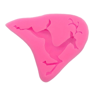 Stampo in silicone rosa a forma di cervo per fondant, cioccolato e fai da te
