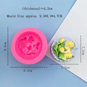 Stampo in silicone angelo 3D per sapone fatto a mano DIY e decorazioni in gesso torte