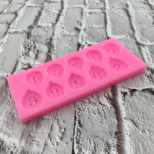 Pink silicone balloon mold with numbers 0-9 for DIY chocolate and cake decoration