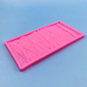 Pink silicone mold for tree bark texture fondant and chocolate cake decoration DIY