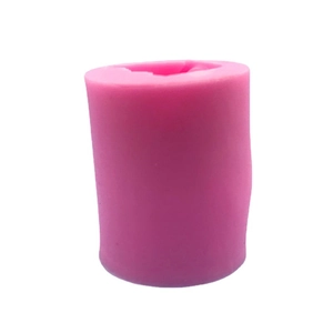 Cylindrical pink 3D lion silicone mold for mousse cakes, chocolate, and soap making
