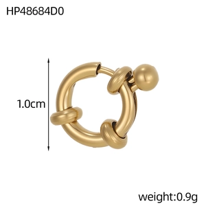 Polished gold sailor clasp connector for jewelry with 1.0cm diameter and 0.9g weight