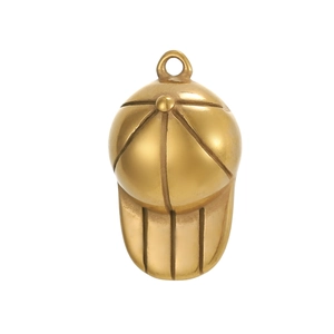 Creative vintage gold baseball cap pendant made of stainless steel with realistic textures