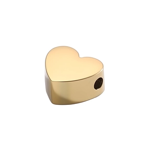 Polierte goldene Edelstahl-Herzperle mit Loch für die DIY-Schmuckherstellung