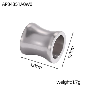 Detailed view of polished stainless steel ear gauge plug with 9mm diameter and 10mm height