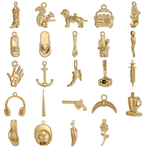 Pendentifs en Acier Inoxydable Plaqué Or 18K Pour Création de Bijoux DIY Collier Bracelet Chien Chaussure Note de Musique