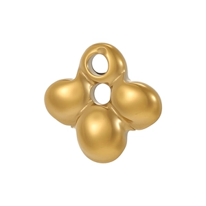 Pendentif géométrique abstrait doré poli avec quatre sphères et finition miroir