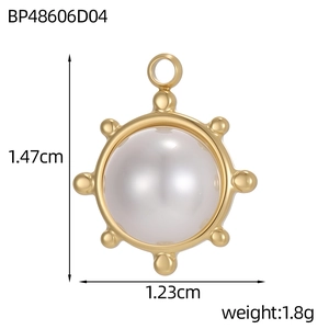 Detailansicht des sonnenförmigen Goldperlenanhängers für DIY-Schmuck, 1,47 cm x 1,23 cm