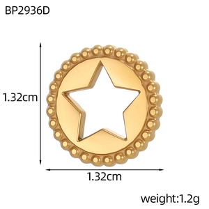 Macro di ciondolo a stella in acciaio inossidabile dorato 1,32 cm per gioielli fai da te