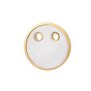 Franse vintage roestvrijstalen vergulde hanger met schelp en uniek smiley gezicht ontwerp