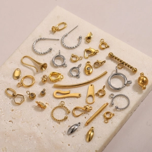 Stainless Steel Jewelry Findings DIY Accessories Lobster Clasp Toggle Clasp Extension Chain For Necklace Bracelet Making Gold Silver