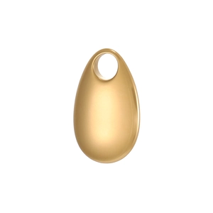 Polished gold egg-shaped metal pendant charm with top hole for DIY jewelry making