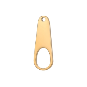 Detailed view of polished gold teardrop pendant for DIY jewelry and chain making