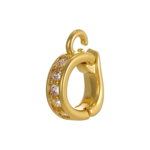 Close-up of gold lobster clasp with micro-pave zirconia for DIY jewelry making