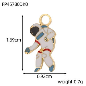 Detail view of astronaut pendant dimensions 1.69cm by 0.92cm for DIY jewelry making