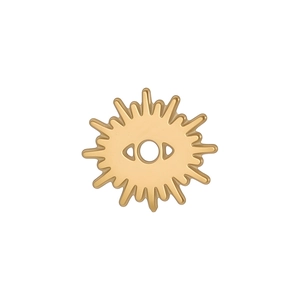 Golden sunburst eye pendant charm in stainless steel for jewelry making and DIY designs