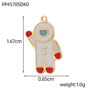 Detailed view of astronaut pendant with 1.67cm height and enamel finish details