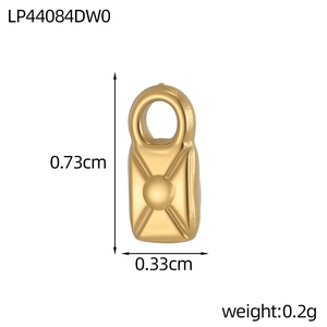 Detailed macro view of a 0.73cm gold stainless steel jewelry connector for DIY crafts