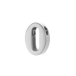 Polished silver stainless steel number 0 pendant charm with side hole for DIY jewelry