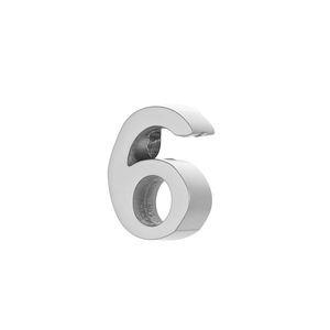 Polished silver stainless steel number 6 pendant charm for DIY jewelry making