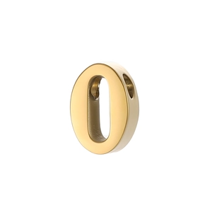 6mm gold stainless steel number 0 pendant DIY jewelry charm with high polish finish