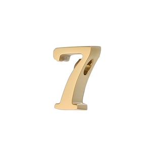 Polished gold 6mm stainless steel number 7 charm pendant with side hole for DIY jewelry